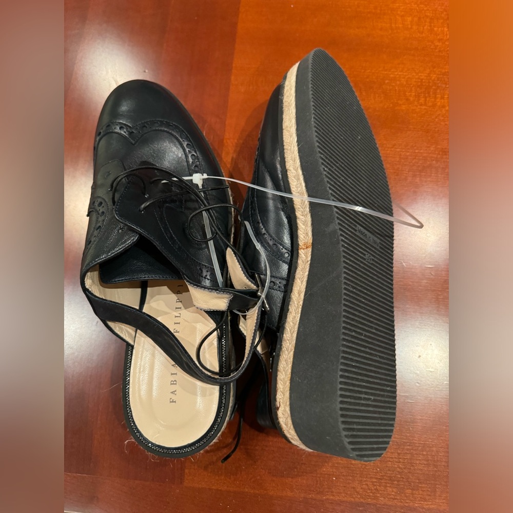 Made in ITALY leather Shoes, FABIANA FILIPPI, Stylish Espadrille design. NWT